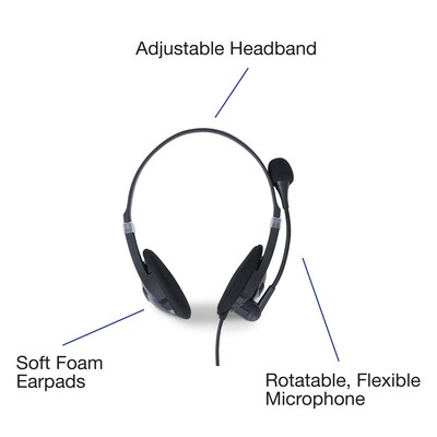 Verbatim Stereo Headset, Over-the-Head, Black (70723)