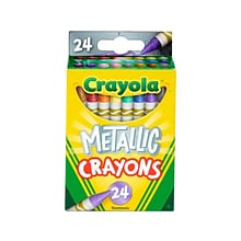 Crayola Metallic Crayons, Assorted Colors, 24/Pack (52-8815)