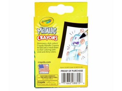 Crayola Metallic Crayons, Assorted Colors, 24/Pack (52-8815)