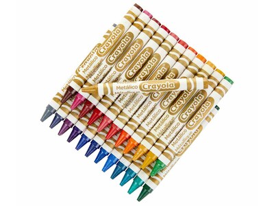 Crayola Metallic Crayons, Assorted Colors, 24/Pack (52-8815)