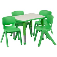 Flash Furniture YU09834RECTBLGN 21.88 x 26.63 Plastic Rectangle Activity Table, Green