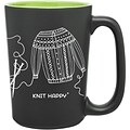 K1C2 Green Knit Happy Scribbles Mug, 10oz (KH285-GR)