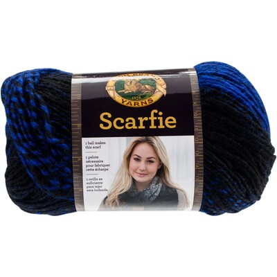 Lion Brand Black/Royal Scarfie Yarn (826-210)