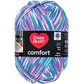 Coats Yarn White, Turquoise & Violet Print Red Heart Comfort Yarn (E707D-4111)