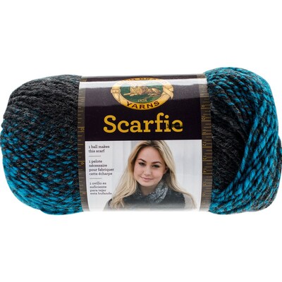 Lion Brand Charcoal/Aqua Scarfie Yarn (826-209)