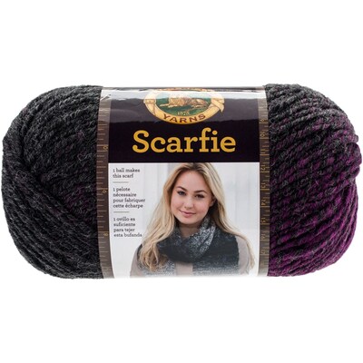 Lion Brand Charcoal/Magenta Scarfie Yarn (826-212)