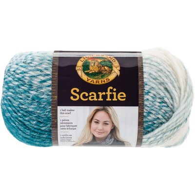 Lion Brand Cream/Teal Scarfie Yarn (826-215)