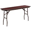 Flash Furniture 18x60 Rect High Pressure Mahogany Laminate Folding Training Table, Black Legs
