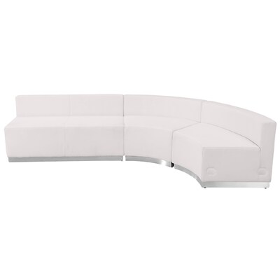 Flash Furniture  Hercules Alon Series Leather Reception Configuration, White, 3 Pieces (ZB803750SWH)