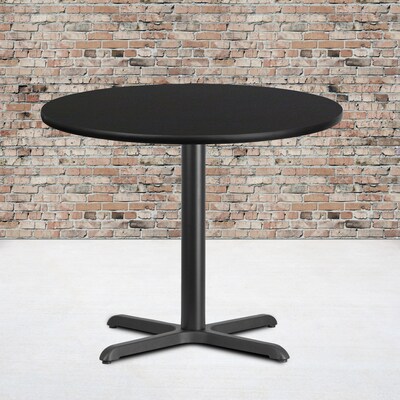 Flash Furniture 36'' Round Dining Table Top, Black (XURD36BKT3030)