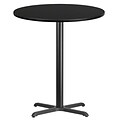 Flash Furniture 36 Laminate Round Table Top, Blk w/30x30 Bar-Height Table Base (XURD36BKT3030B)