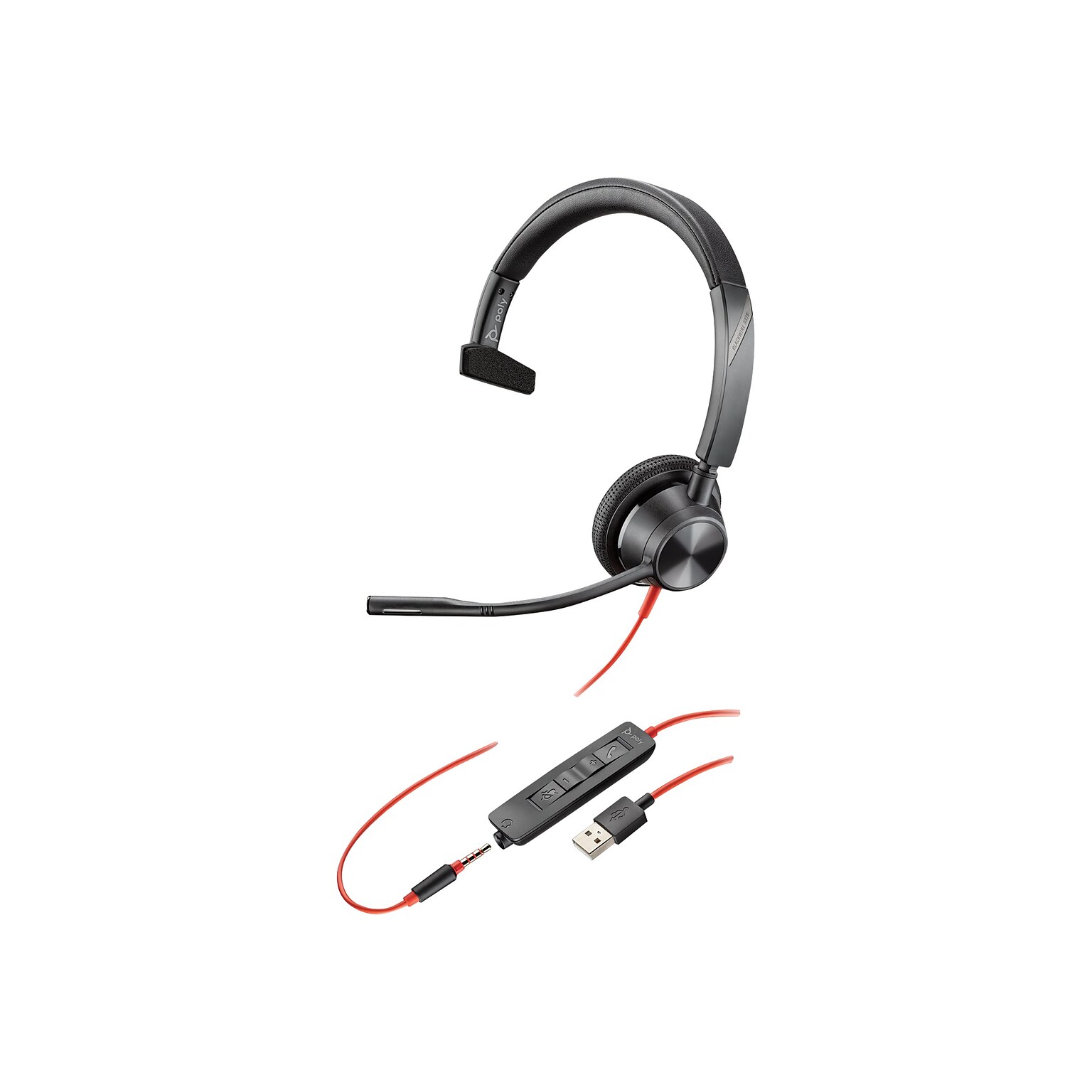 Poly Blackwire 3315 USB-A Mono Computer Headset (76J13AA)