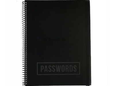 RE-FOCUS THE CREATIVE OFFICE 7.5 x 10 Large Password Keeper Book, Black (10004.5)