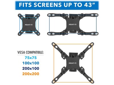 Mount-It! RV Camper Wall TV Mount, 33 Lbs. Max (MI-432)