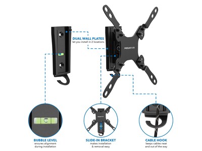 Mount-It! RV Camper Wall TV Mount, 33 Lbs. Max (MI-432)