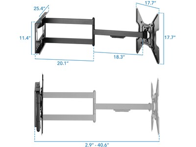 Mount-It! Full-Motion Wall TV Mount, 110 Lbs. Max. (MI-393)