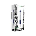 Zebra Z-Grip Elite Retractable Ballpoint Pen, Medium Point, 1.0mm, Blue Ink, Dozen (27020)