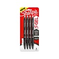 Sharpie S-Gel Retractable Gel Pen, Ultra Fine Point, Black Ink, 4/Pack (2141125)