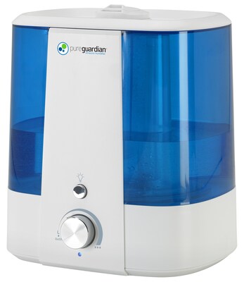 PureGuardian Ultrasonic Cool Mist Console Humidifier, 1.5-Gallon, White/Blue (H1175WCA)