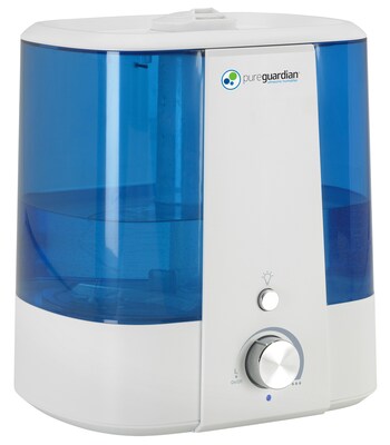 PureGuardian Ultrasonic Cool Mist Console Humidifier, 1.5-Gallon, White/Blue (H1175WCA)