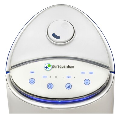 PureGuardian 100 Hour Ultrasonic Cool Mist Tower 1.5 Gallon Humidifier, White (H3200WAR)