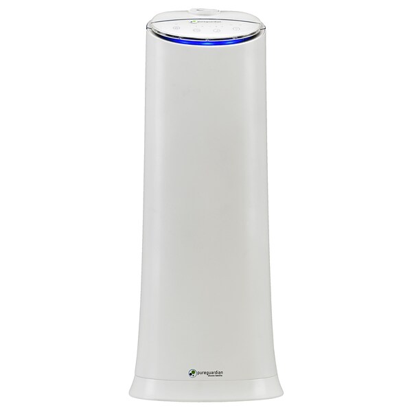 PureGuardian 100 Hour Ultrasonic Cool Mist Tower 1.5 Gallon Humidifier, White (H3200WAR)