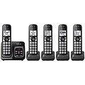 Panasonic KX-TGD535M 5 Handset Cordless Telephone, Metallic Black