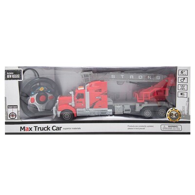 Red Remote Control Big Rig With Crane And Basket (TOYCAR135)