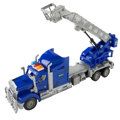 Blue Remote Control Big Rig With Crane And Basket (TOYCAR136)