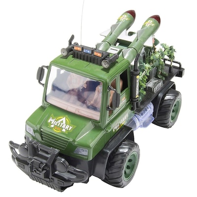 Remote Control Green Military Army Jeep With Missles And Soliders (TOYCAR008)
