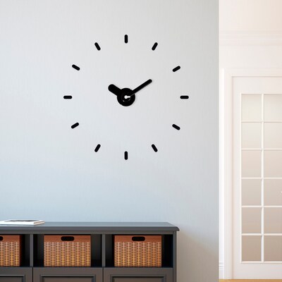 La Crosse Technology 20 - 24 Inch Adjustable Floating Dial Black Wall Clock (404-3261-INT)
