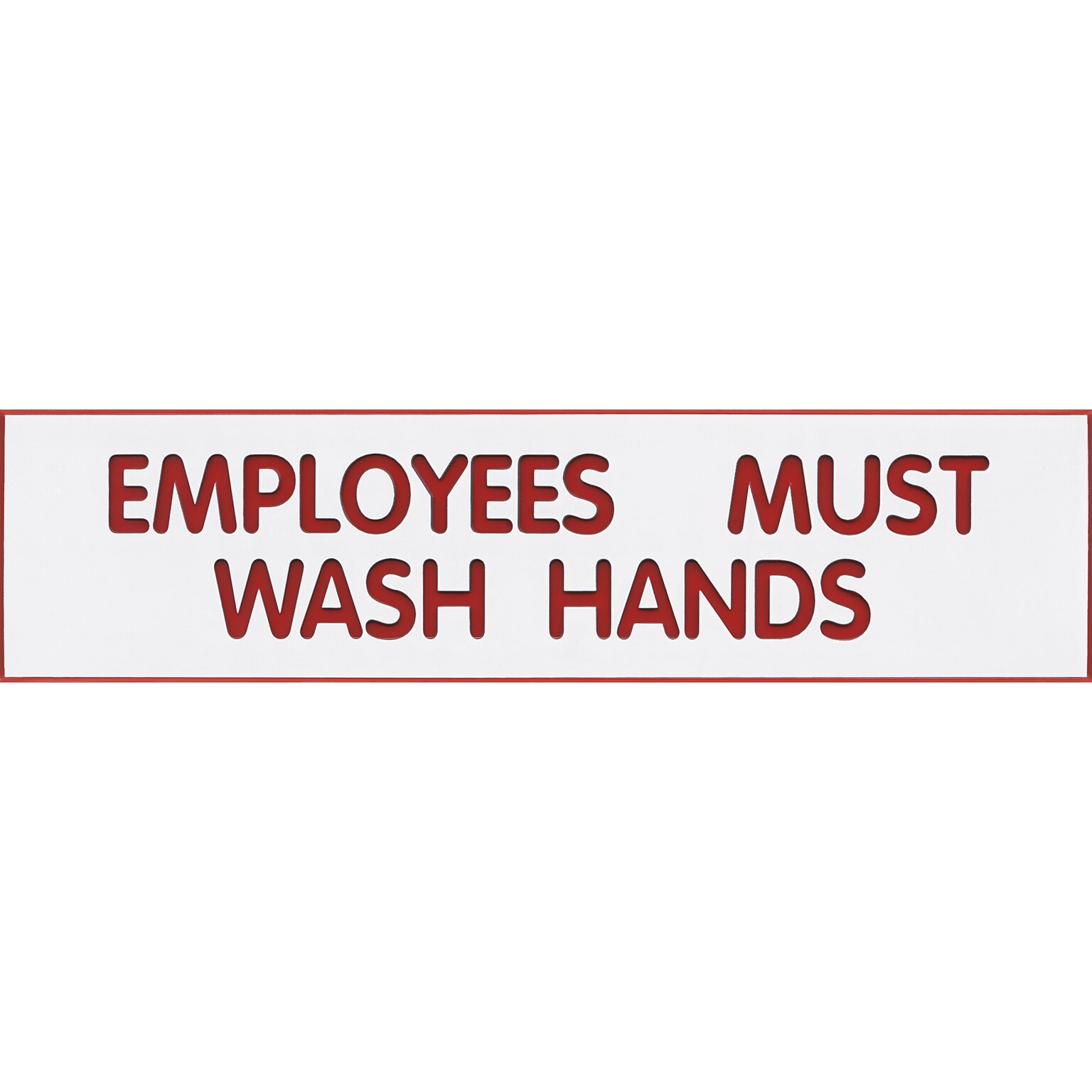 Cosco Sign, EMPLOYEES MUST WASH HAND, 8L x 2H, White with Red Text, 3 Pack (098002PK3)