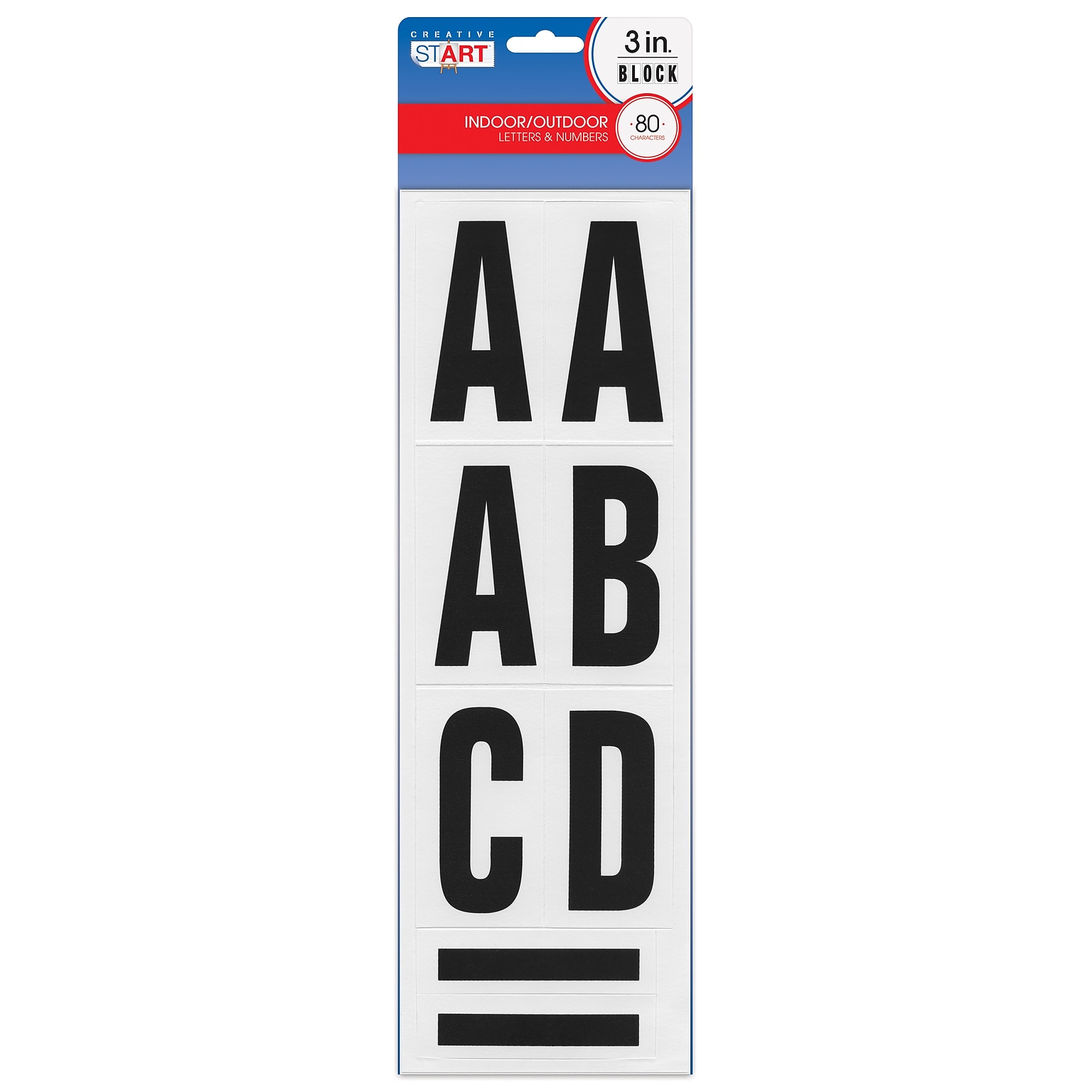 Creative Start Self-Adhesive 3H Letters, Numbers, and Characters, Black, 240 Count, 3 Pack (098132PK3)