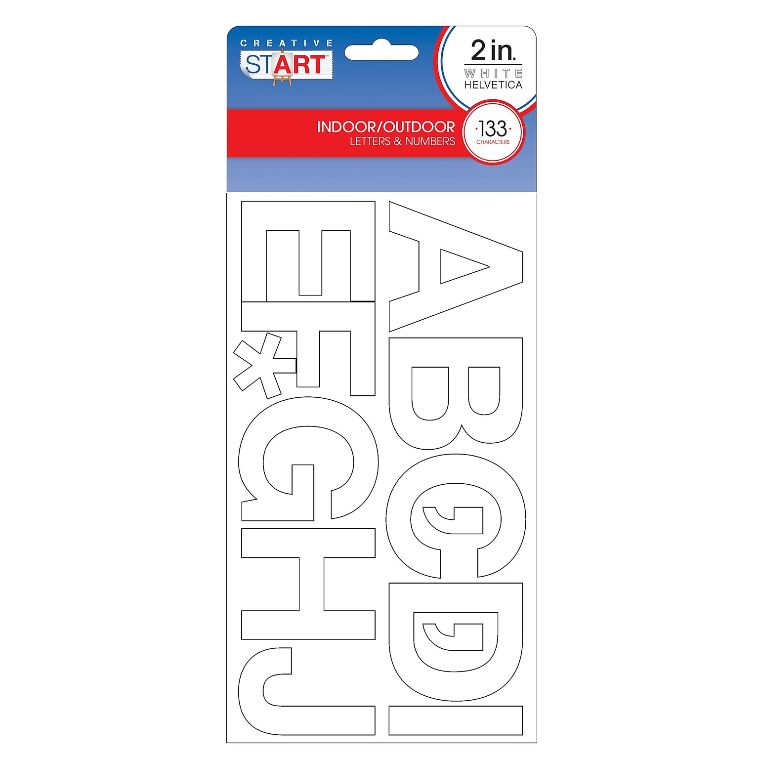 Creative Start Self-Adhesive 2H Letters, Numbers, and Characters, White, 768 Count, 3 Pack (098141PK3)