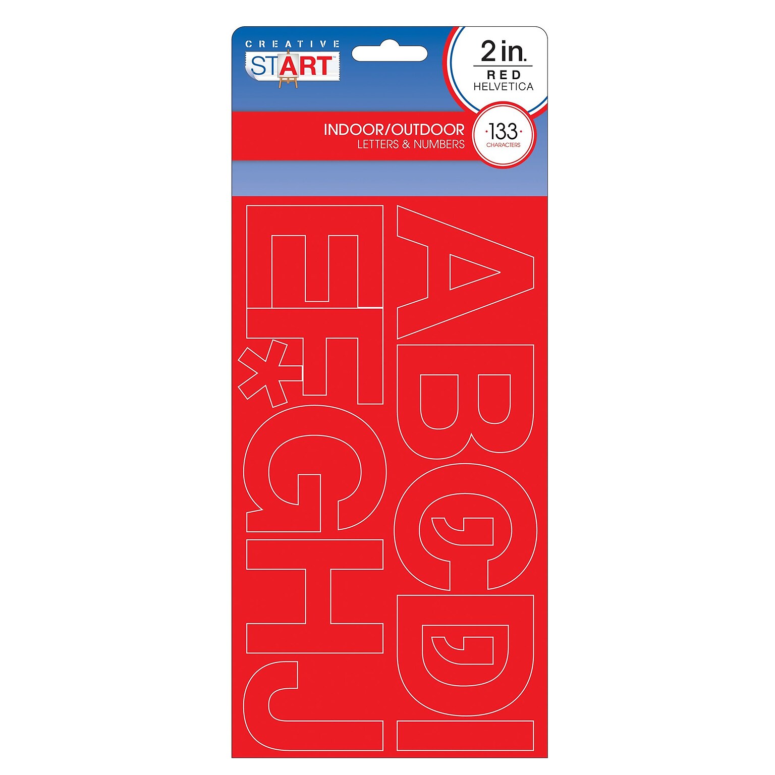 Creative Start Self-Adhesive 2H Letters Numbers, and Characters, Red, 768 Count, 3 Pack (098140PK3)