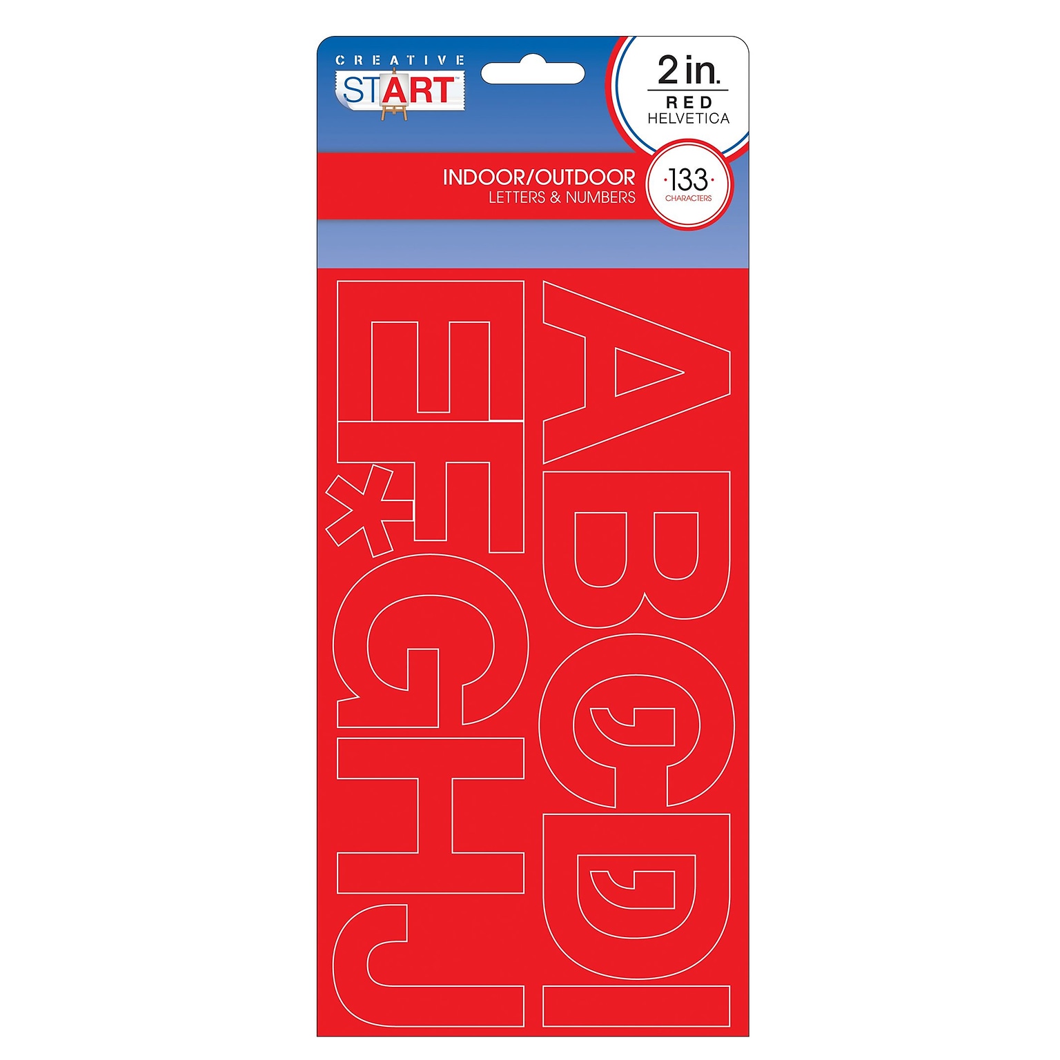Creative Start Self-Adhesive 2H Letters Numbers, and Characters, Red, 768 Count, 3 Pack (098140PK3)