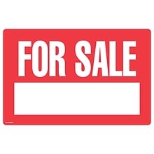 Cosco Sign, For Sale, 12L x 8H, Red with White Text, 6 Pack (098009PK6)