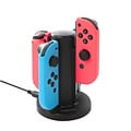 Insten Joy-Con Charge Stand 4 - Controllers Charging Dock Desktop Charger USB Powered w/LED for Nintendo Switch - Black