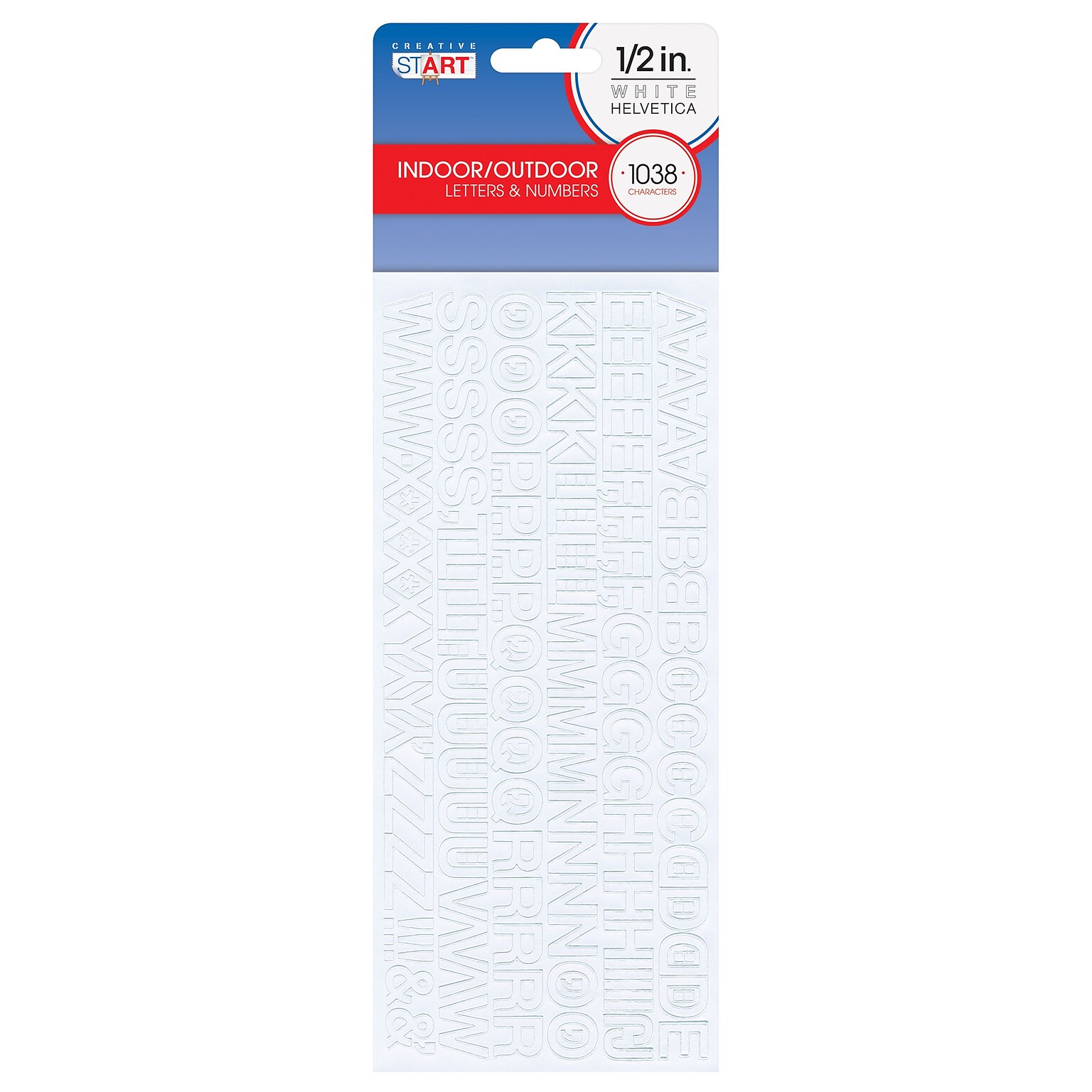 Creative Start Self-Adhesive 1/2H Letters, Numbers, and Characters, White, 4152 Count, 4 Pack (098197PK4)