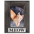Lawrence Frames 4W x 6H Harper Wood Picture Frame with Galvanized Metal Piercing - Meow (709546)