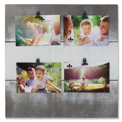 Lawrence Frames Collage Picture Frame  Weathered Gray and White Holds Four 4W x 6H Photos (741564Q)