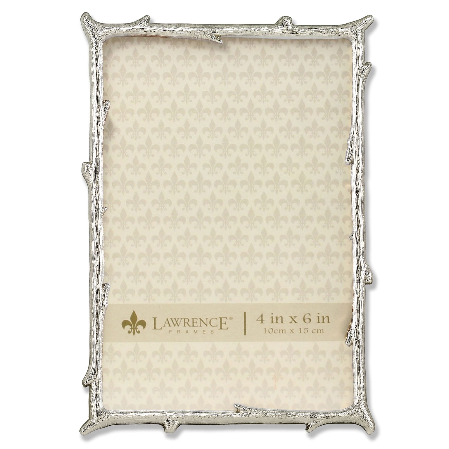 Lawrence Frames 4W x 6H Silver Metal Picture Frame with Natural Branch Design (712646)