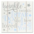 Lawrence Frames 9W x 9H Distressed White and Blue Wood Panel Sign - Twinkle Twinkle (377299)