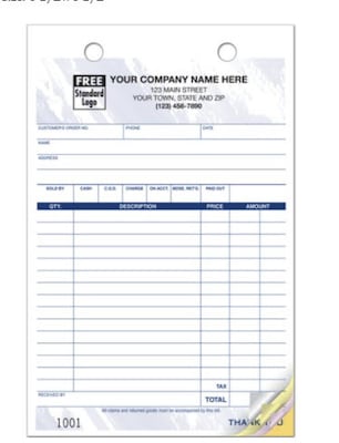 Custom Multi-Purpose Register Form, Colors Design, Large Format, 2 Parts, 1 Color Printing, 5 1/2 x