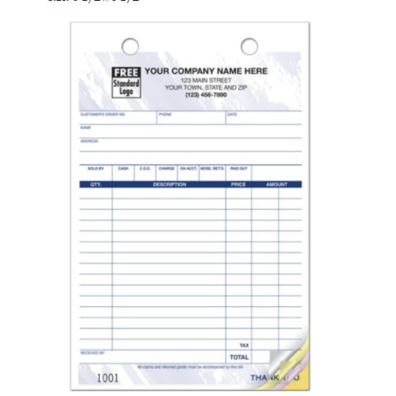 Custom Multi-Purpose Register Form, Colors Design, Large Format, 2 Parts, 1 Color Printing, 5 1/2 x 8 1/2, 500/Pack