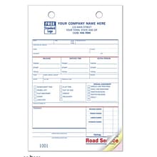 Custom Road Service Register Form, Large Format, 2 Parts, 1 Color Printing, 5 1/2 x 8 1/2, 500/Pac