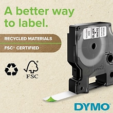 DYMO D1 Standard 45013 Label Maker Tape, 1/2W, Black On White