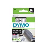 Dymo D1 Standard 40910 Label Maker Tape, 0.38W, Black On Clear