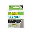 DYMO D1 Standard 45018 Label Maker Tape, 1/2 x 23, Black on Yellow (45018)