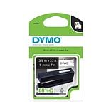 DYMO D1 Standard 1761554 Label Maker Tape, 0.38W, Black On White